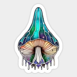 Celestial Mushroom Abstract Art Sticker